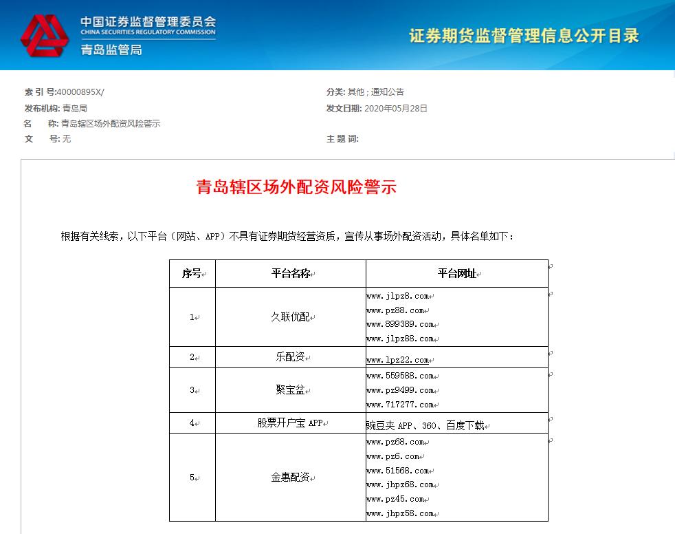 场外配资监管 非法配资黑名单 投资者教育防范非法证券期货_场外配资